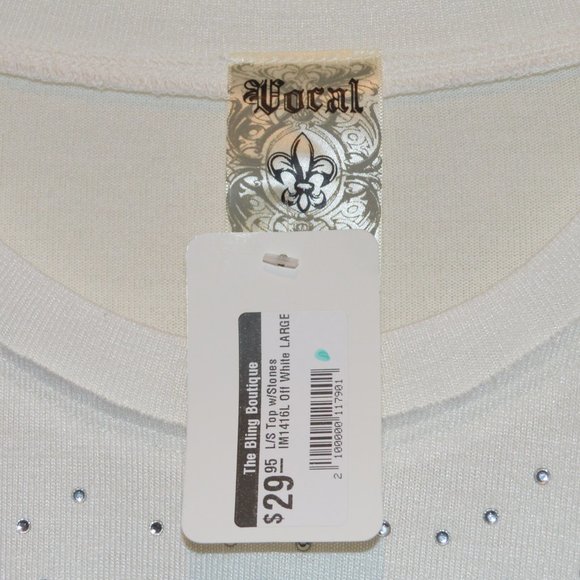 White Sparkle Sweater Size Large - Picture 2 of 5